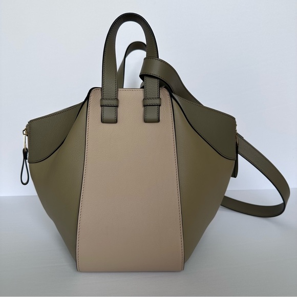 Loewe Small Hammock Bag in Classic Calfskin Tricolor Clay Green/Dusty Beige - Picture 15 of 15